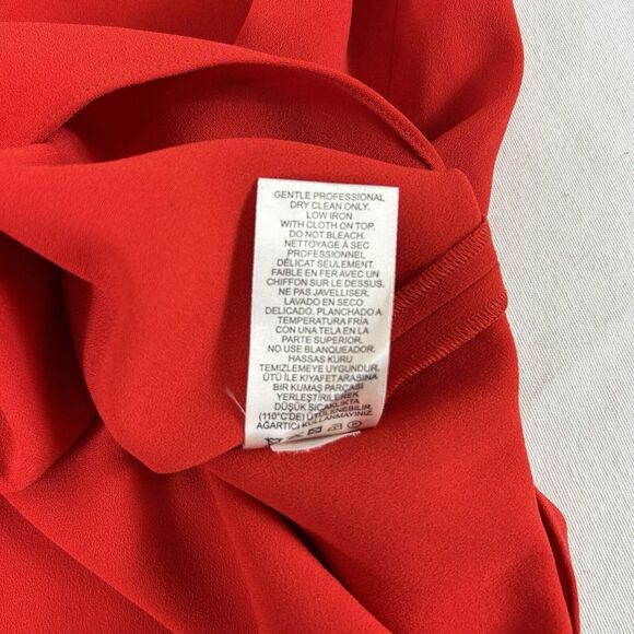 Tibi Long-Sleeve Crepe Mini Cocktail Dress Red Zipper Valentine sz 12 NWT $495 - Picture 8 of 16